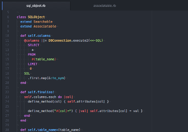 A screenshot of the Ruby code for DyanmicRecord